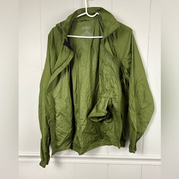 L.L. Bean Green Casco Bay Windbreaker Sip Up Size Medium Outdoor Lightweight - Picture 6 of 8